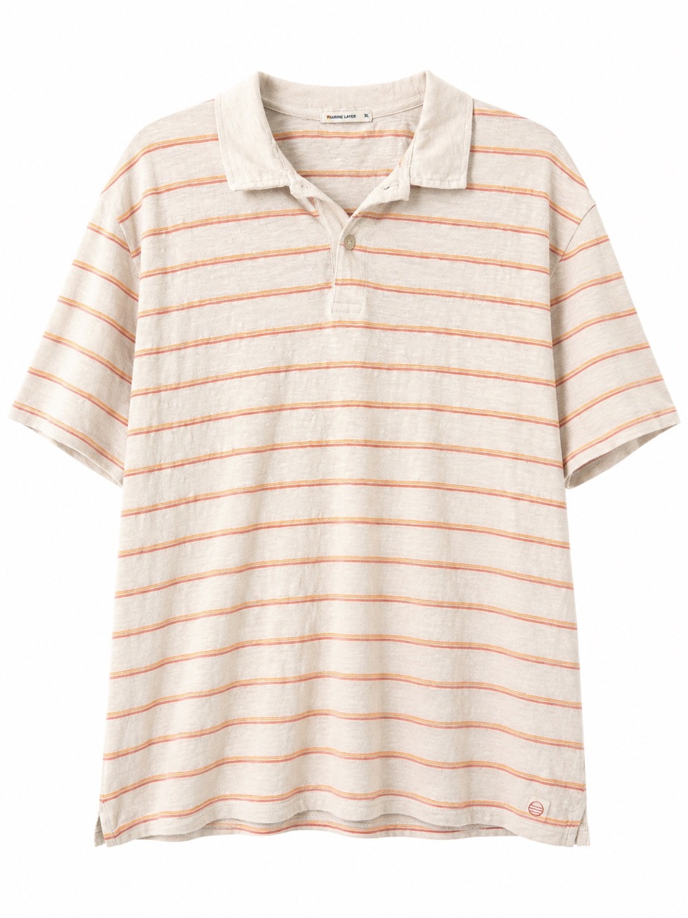 Men's Polo Shirt with Orange Red Stripes